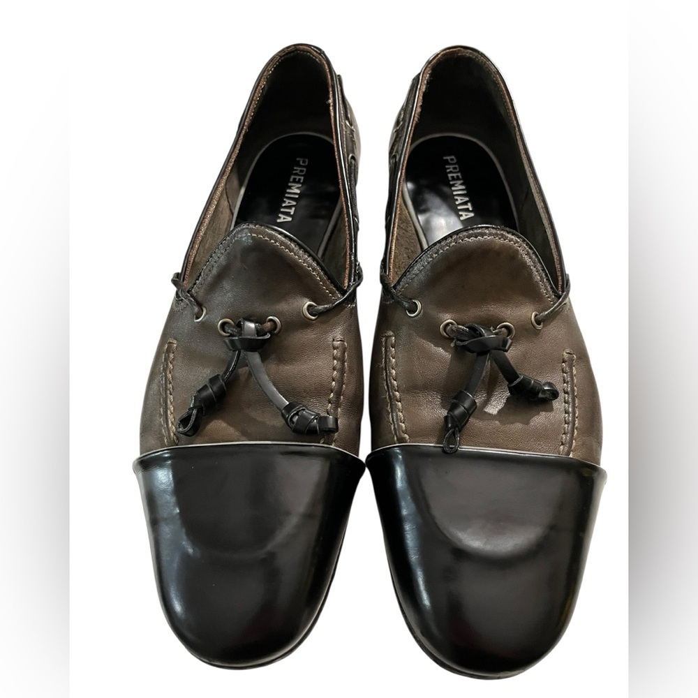 PREMIATA Two-Tone Leather Tassel Cap-Toe Loafers Size 7